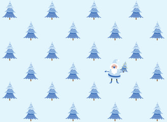 Obraz premium christmas pattern with holiday details (santa claus,snowflake, gifts, balls, candy, christmas tree). Vector illustration