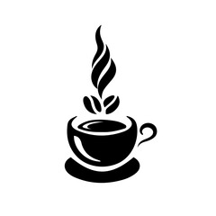 cup of coffee with coffee beans