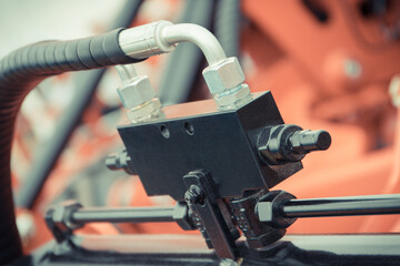 Hydraulic or pneumatic mechanism in industrial machine. Technology