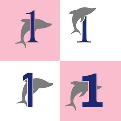  Initials Logo Design Number 1 I FIsh Logo Design Concept