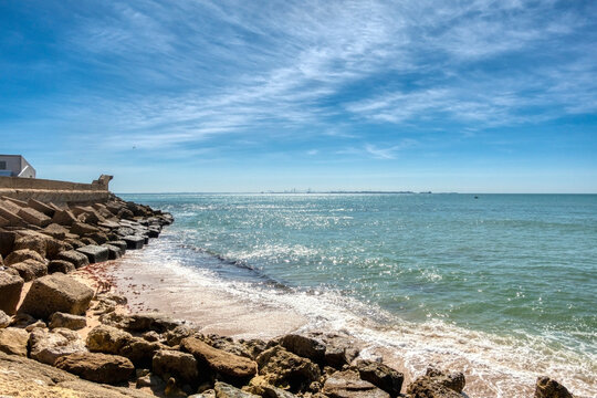 Coast of Rota, a tourist town on the coast of the province of C&aacute;diz, southern Andalusia, Spain