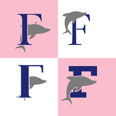 Initials Logo Design Alphabet Letter F I Fish Logo Design Concept