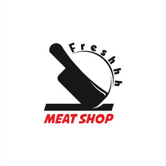 Butcher Shop Logo Design with Knife and Circle Blitz of Knife.