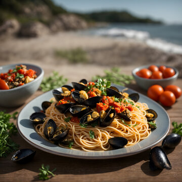 Spaghetti with mussels, spaghetti allo scoglio
