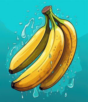 hand drawn cartoon banana illustration