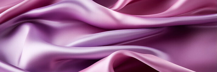 Macro view of glossy fluid-like folds in elegant satin fabric 
