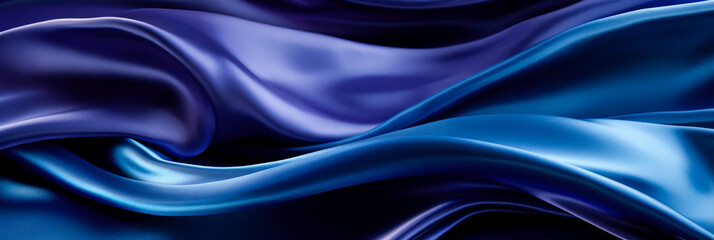 Obraz premium Macro view of glossy fluid-like folds in elegant satin fabric 