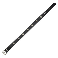Black leather bracelet with spikes, holnitenes. An accessory for rockers, bikers, metalheads, goths...