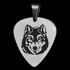 Pendant on the neck with the image of a wolf. Occult pagan mystical symbol. An accessory for...