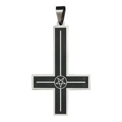 Inverted cross with a pentagram. Black Metal. Occult Subject, Satanism, Baphomet, Devil, Satan,...