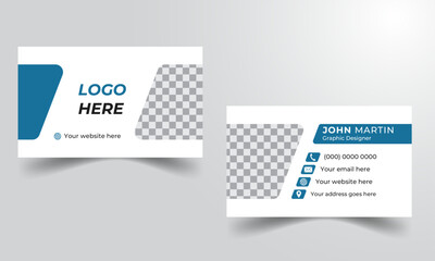 Modern Business Card double-sided modern shape with abstract silver creative clean Business card Design template Visiting Card.