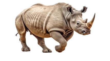 a Rhinoceros running in different positions in a Nature-themed, photorealistic illustration in a...