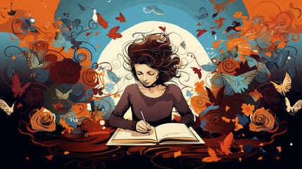 Art journaling writing therapy practice.