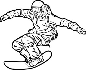 snowboarding extreme player playing downhill 