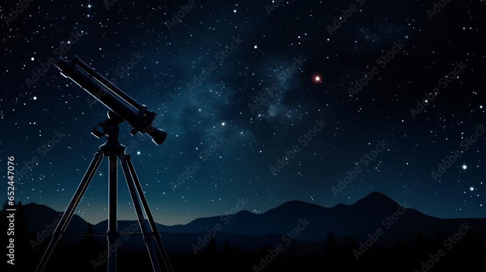 Canvas Prints the contour of a telescope outlined against a celestial backdrop, symbolizing the realm of astronomy