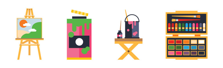 Art Tool and Object for Painting Vector Set