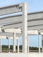 modern reinforced concrete construction of a large industrial hall - 652448615