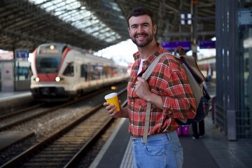 Traveler waiting for his train 