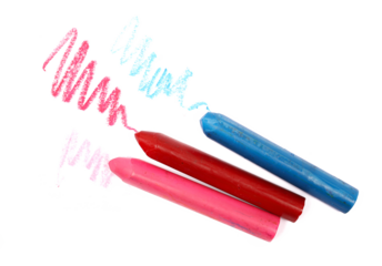 Colorful wax crayon isolated on white 