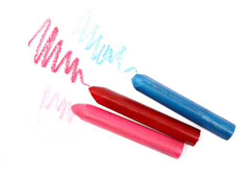 Colorful wax crayon isolated on white 