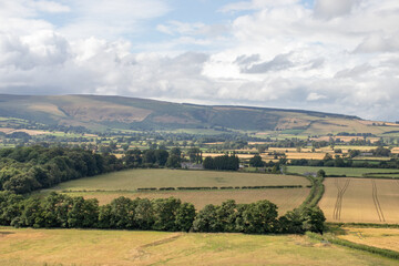 Fototapeta na wymiar Summertime landscape in the hills of Wales