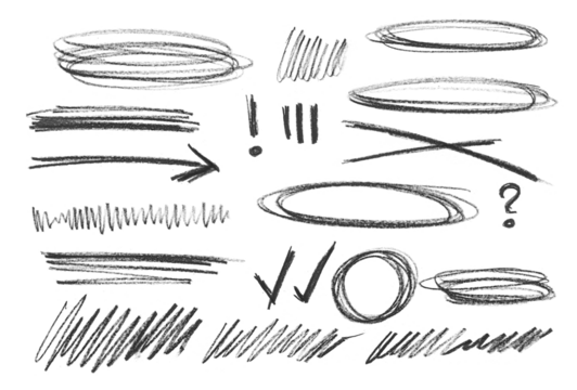 Set geometric shapes, icon hand draw, watercolor pencil isolated on white