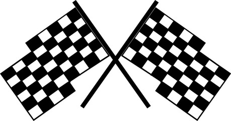 crossed racing flag and chekared flag vector illustration