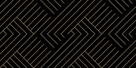 Luxury gold background pattern seamless geometric line stripe chevron square zigzag abstract design vector. Christmas background. - 652450837