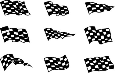 racing flag and chekared flag vector illusrtation