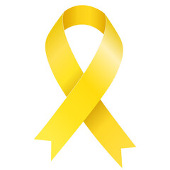 Childhood Cancer Awareness Month. Yellow ribbon. PNG flat illustration on transparent background.	
