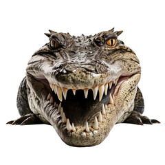 Obraz premium Crocodile face shot on white background
