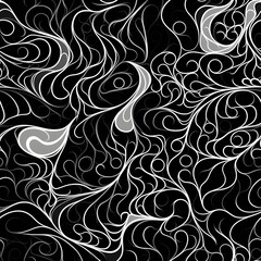 black and white seamless fractal pattern