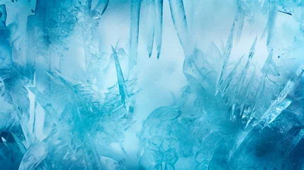 Schilderijen op glas Blue ice background. Ice texture. Ice background. Blue ice background © Kateryna