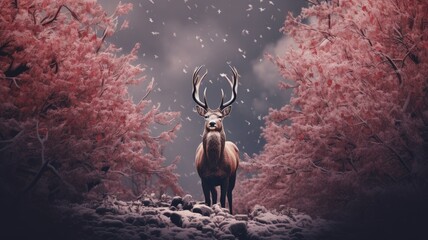 A majestic deer in the heart of the enchanting forest