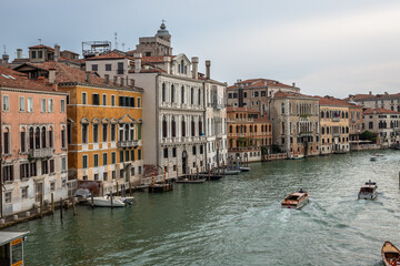 Exposure Exposure of the Grand Canal in Venice and its traffic, on a sunshiny day showing the pretty views of this magnificent city.