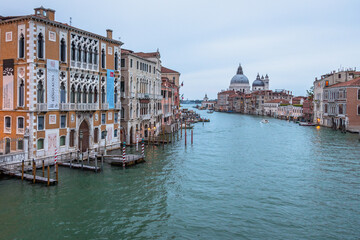 Exposure Exposure of the Grand Canal in Venice and its traffic, on a sunshiny day showing the pretty views of this magnificent city.