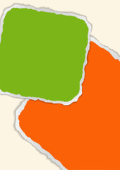 Bright colored blank paper banner with torn edges for revealing message concepts. Vector