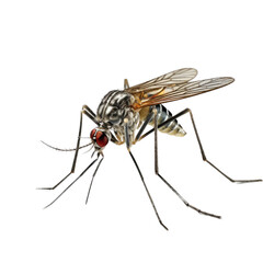 a mosquito insect, in a bug infested, plague and  Virus-themed, photorealistic illustration in a transparent PNG, cutout, and isolated. generative ai