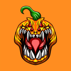 Pumkin Scary Vector Illustration