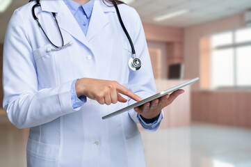 doctor with tablet computer