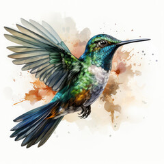 Obraz premium watercolor Hummingbird clipart, Generative Ai