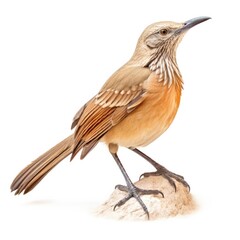 Lecontes thrasher bird isolated on white background.