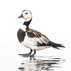 Long-tailed duck bird isolated on white background. - obrazy, fototapety, plakaty