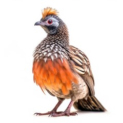 Fototapeta premium Montezuma quail bird isolated on white background.