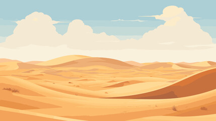 Fototapeta na wymiar Desert sandy landscape, sunny day. Desert dunes vector background.