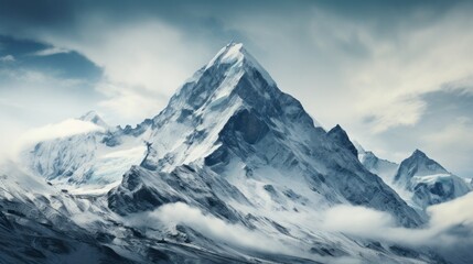 Obraz premium Majestic mountain peak covered in snow