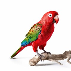 Obraz premium Red-masked parakeet bird isolated on white background.