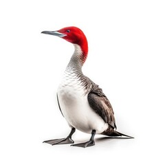 Red-throated loon bird isolated on white background.