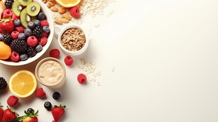 the intricate details of a fitness breakfast on a pristine plate - obrazy, fototapety, plakaty