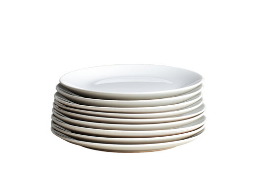stack of white plates
